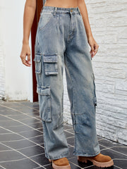 LIZAKOSHT - Washed Jeans with Pockets