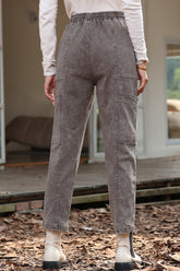 LIZAKOSHT - Drawstring Straight Pants with Pockets