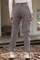 LIZAKOSHT - Drawstring Straight Pants with Pockets