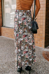 LIZAKOSHT - Floral Elastic Waist Maxi Skirt