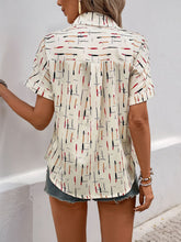 LIZAKOSHT - Perfee Printed Collared Neck Short Sleeve Shirt