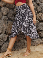 LIZAKOSHT - Perfee Printed Elastic Waist Skirt