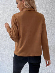 LIZAKOSHT - Collared Neck Long Sleeve Jacket