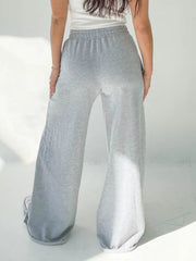 LIZAKOSHT - Elastic Waist Wide Leg Pants