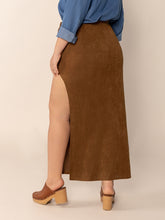 LIZAKOSHT - Plus Size Ruffled Slit High Rise Skirt