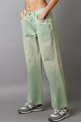 LIZAKOSHT - POL Embellishments Gradient Wide Leg Pants