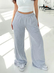 LIZAKOSHT - Elastic Waist Wide Leg Pants
