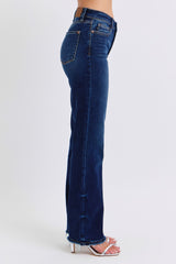LIZAKOSHT  -  Judy Blue Full Size Raw Hem Straight Leg Jeans