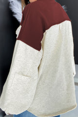 LIZAKOSHT - Pocketed Contrast Collared Neck Jacket