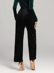 LIZAKOSHT - High Waist Wide Leg Pants