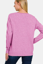LIZAKOSHT - Front Seam Round Neck Sweater