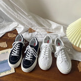 LIZAKOSHT - luxury women shoes Thick-soled canvas shoes women's retro fashion sneakers new breathable Lace-up casual platform shoes