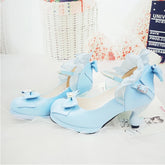 LIZAKOSHT - Lolita Shoes Cosplay Kawaii Anime Sweet Loli Women Tea Party High Heel Princess Bow Mary Jane Loli Shoes