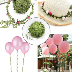 10 Meter Silk Leaf-Shaped Artificial green Leaves For Wedding Decoration salon DIY Wreath Gift Scrapbooking Craft Fake Flower