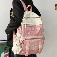 LIZAKOSHT - New Waterproof Nylon Mochila School Backpack for Teenage Girls Large Capacity Double Shoulder Bagpack Backpacks Purse