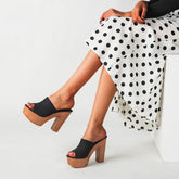 LIZAKOSHT - Trendy wooden chunky super high heels women sandals platform shoes slingback peep toe slippers sexy brief sandalias mujer