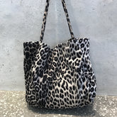 LIZAKOSHT - Women Soft Leopard Print Tote Handbag Girls New Casual Big Capacity Shoulder Messenger Bag Large Eco Shopping Gift Bag Bolsa