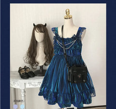 LIZAKOSHT  -  Princess tea party kawaii girl gothic loli Ruffle cosplay jsk vintage cute lace bowknot  high waist Retror jsk Lolita cos loli