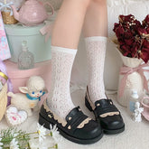 LIZAKOSHT - Lolita shoes color matching jk uniform shoes low-heel college style leather shoes vintage round head shoes cosplay cos