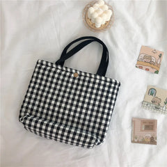 LIZAKOSHT - Women Lattice Fashion Lunch Bag Portable Picnic School Work Lunch Bento Bags With Thickened Aluminum Film Small Tote