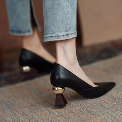 LIZAKOSHT - New Elegant High Heels,Women Pumps,Strange Heel Shallow Shoes Woman,Vintage Style Pointed Toe