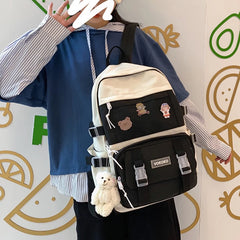 LIZAKOSHT - New Waterproof Nylon Mochila School Backpack for Teenage Girls Large Capacity Double Shoulder Bagpack Backpacks Purse