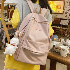 LIZAKOSHT - Waterproof Nylon Women Backpack Multi-Pocket Student Rucksack Female Travel Bag Book Schoolbag For Teenage Girl Boys Satchel