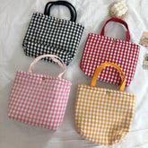 LIZAKOSHT - Women Lattice Fashion Lunch Bag Portable Picnic School Work Lunch Bento Bags With Thickened Aluminum Film Small Tote