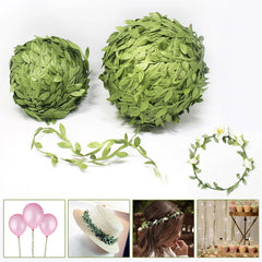 10 Meter Silk Leaf-Shaped Artificial green Leaves For Wedding Decoration salon DIY Wreath Gift Scrapbooking Craft Fake Flower