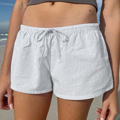 LIZAKOSHT - Women's Striped Print Bow Front Wide Leg Shorts, Casual Comfy High Waist Shorts for Summer, Fashion Women's Bottoms for Daily Wear