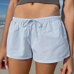 LIZAKOSHT - Women's Striped Print Bow Front Wide Leg Shorts, Casual Comfy High Waist Shorts for Summer, Fashion Women's Bottoms for Daily Wear