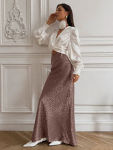 LIZAKOSHT - Cross-border Jacquard Leopard Print Skirt European and American 2024 Summer New Trend Hip-wrapped Jacquard Leopard Print Long Skirt