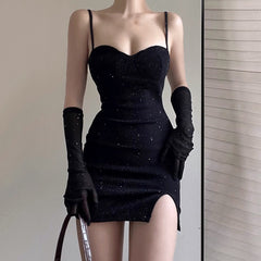 LIZAKOSHT - dress to impress codes Tube Top Flash Diamond Birthday Slim-Fit Sheath Dress New Elegant Sexy Party Dress Slimming Autumn