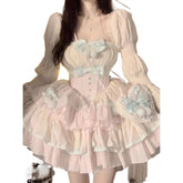 pretty halloween costumes French First Love Sweet Lolita Lolita Princess Dress Birthday Dress Waist-Tight Design Sense Fluffy Dress