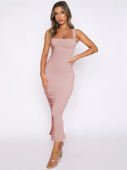 LIZAKOSHT - Women's Hip Skirt Female 2024 Spring and Summer Hot-selling Slit Slim Dress Solid Color Sexy Dress