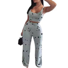 LIZAKOSHT - Women's Solid Sleeveless Scoop Neck Crop Tummy Control Tank Top & Elastic Waist Hip Lifting Straight Leg Pants, Summer Clothes Women, Workout Set, Sweatsuits for Women, Casual Summer Outfits Clothes Set, Please Purchase A Size Up