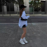 leapord halloween outfit INS Women's Autumn Long-Sleeved Shirt Solid Color Casual Loose Lapel Shirt Top