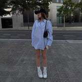 leapord halloween outfit INS Women's Autumn Long-Sleeved Shirt Solid Color Casual Loose Lapel Shirt Top