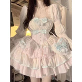 pretty halloween costumes French First Love Sweet Lolita Lolita Princess Dress Birthday Dress Waist-Tight Design Sense Fluffy Dress