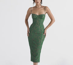 Lizakosht Women's Summer Dress One-Line Neck Sling Lace Sleeveless Solid Color Dress Sexy Backless Slim Cyan Dresses