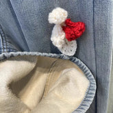 LIZAKOSHT - Y2k Cross Print Straight Jeans Retro High Waist Denim Pant Casual Oversized Baggy Trousers High Street Plush Pants For Women