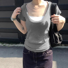 LIZAKOSHT  -  Pockets Hooded Top Retro Street Style Short Sleeve Hoodie T-shirts Summer Casual Basic Slim-fit Loose Crew Neck Tees