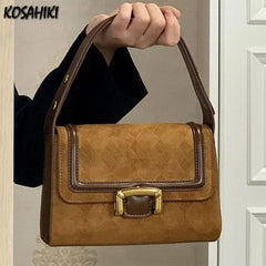 LIZAKOSHT - Top-Handle Bags for Women Vintage Fashion Elegant All Match Shoulder Underarm Bag Luxury Design Office Lady Crossbody Handbags