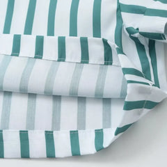 LIZAKOSHT  -  Women's Striped Shirt Trousers Suit Lapel Short-sleeved Top Side Striped Elastic Waist Pants Spring Summer New Chic Suit