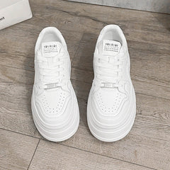 LIZAKOSHT 6 cm Platform Sneakers for Women Shoes Breathable High Flat Lace-up Walking Leather Shoes Ladies Chunky Sneaker Zapatos Mujer