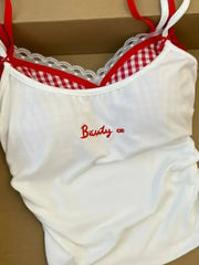 LIZAKOSHT - Summer Sexy Slim Sling Sleeveless Set Dress Women Korean Fashion Skinny Plaid Thin Tops Female + Aesthetic Y2k Solid Dresses New