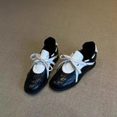 LIZAKOSHT - Flat Sneakers Autumn New Round Toe Front Lace-up Color Matching Soft Sole Non-slip Wear-resistant Single Shoes
