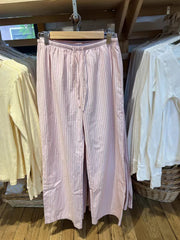 LIZAKOSHT - Drawstring Pink Striped Tank Pant Set Women Summer Button Sleeveless Slim Camis+Straight Trousers Sweet Cute Pajama 2 Piece Sets
