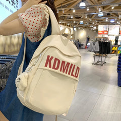 LIZAKOSHT - New Nylon Women Backpack Fashion Letter Waterproof Laptop Backpack Cute Girls Boys Schoolbag For Female Students Travel Book Bag