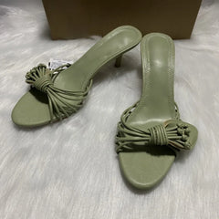 LIZAKOSHT - Green Leaf Narrow Band Women Gladiator Sandals Brand Design Summer Open Toe High Heels Mules Hollow Out Daily Ladies Party Shoes